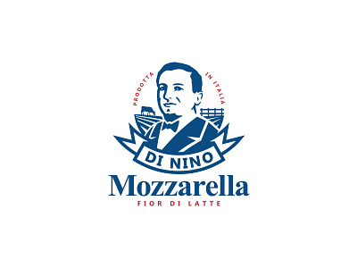 Portrait logo cheese food head illustration logo male mark mozzarella negative space portait