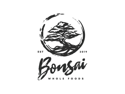 Bonsai tree logo bonsai classic food logo mark organic plant tree tree logo whole foods wholefood