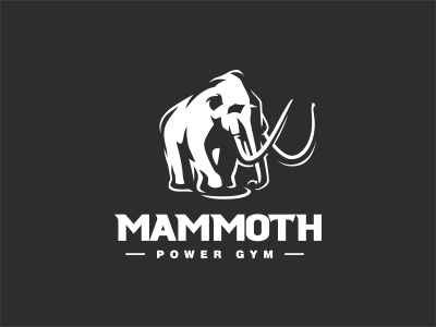 Mammoth logo animal clothing elephant gym logo mammoth mark negative space power sports strength