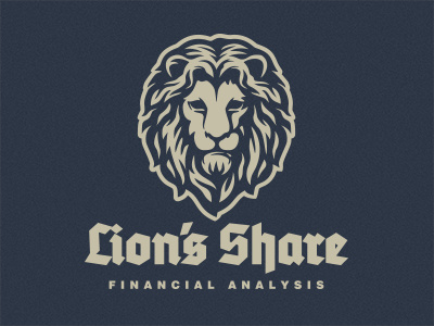 Lion logo animal financial gothic head illustration lettering lion logo mark negative space real estate