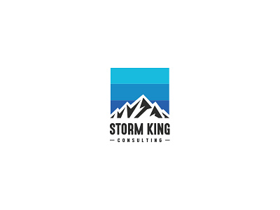 Storm King consulting logo mark minimal mountain simple sky symbol