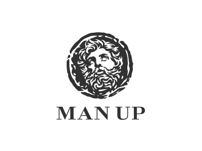 Portrait logo beard coin face grooming head logo man manly mark masculine masculinity portrait