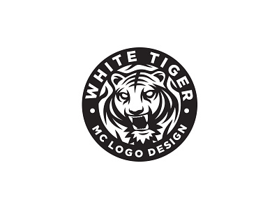 white tiger logo animal branding head illustration lion logo mark negative space tiger vector white wild cat