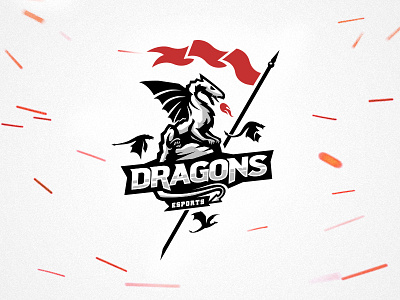 dragon esports logo battle battlefield branding dragon esports esportslogo flag gamers gaming illustraion logo negative space