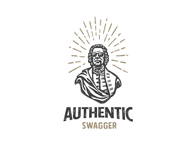 Authentic Swagger logo aristocrat beverage branding cool head illustration logo negative space portrait raybans swag swagger