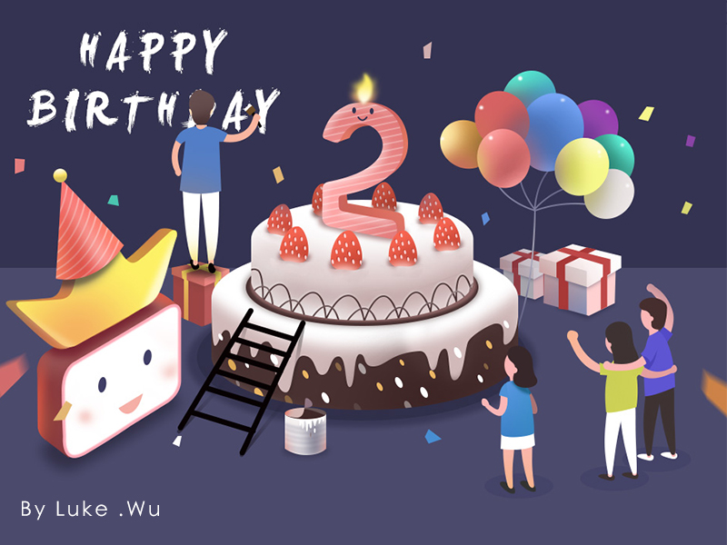 2th Birthday by Luke Wu on Dribbble