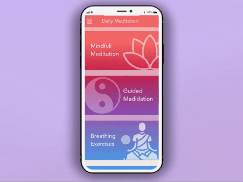 Meditation App concept design app prototype user experience user interface user interface design ux ux animation ux design