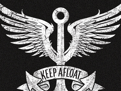 Keep Afloat anchor drawing illustration wings