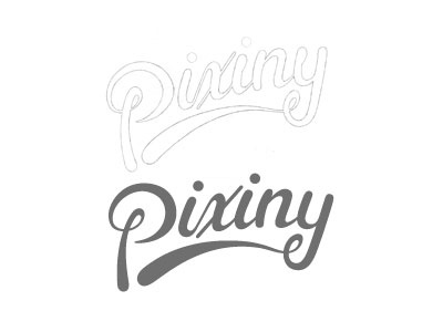 Pixiny Logo - Vector and Sketch Comparison brand branding custom type hand lettering identity lettering logo logotype type typography