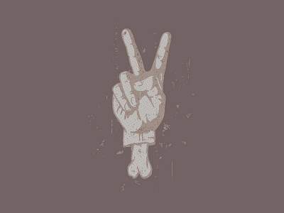 Peace apparel clothing drawing halftone hand illustration peace peace signbone t shirt tee texture tshirt