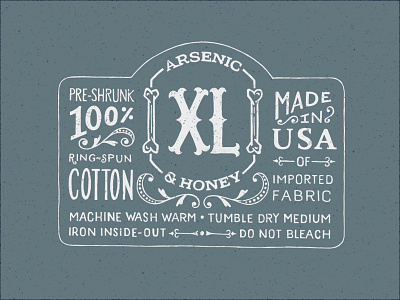 Arsenic & Honey - Garment Label apparel clothing custom lettering custom type drawing hand drawn hand lettering label lettering type typography