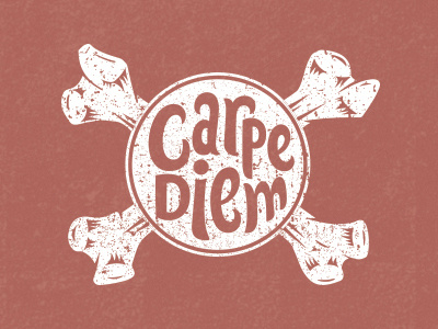 Carpe Diem bones custom lettering custom type hand drawn hand lettered hand lettering illustration lettering quote texture type typography