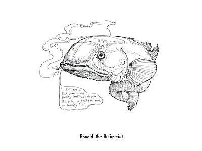 Ronald The Reformist animalssmoking characterdesign illustration sketching
