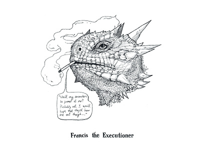 Francis The Executioner animalssmoking characterdesign illustration sketching