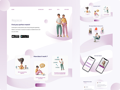 Dating application landing page