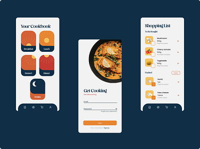 Cookbook application design application mobile ui ux