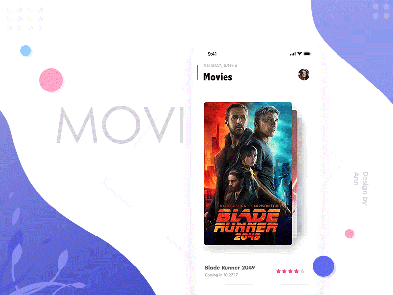 Movie App Interactions animation app cinema design film interface mobile movie ui ux
