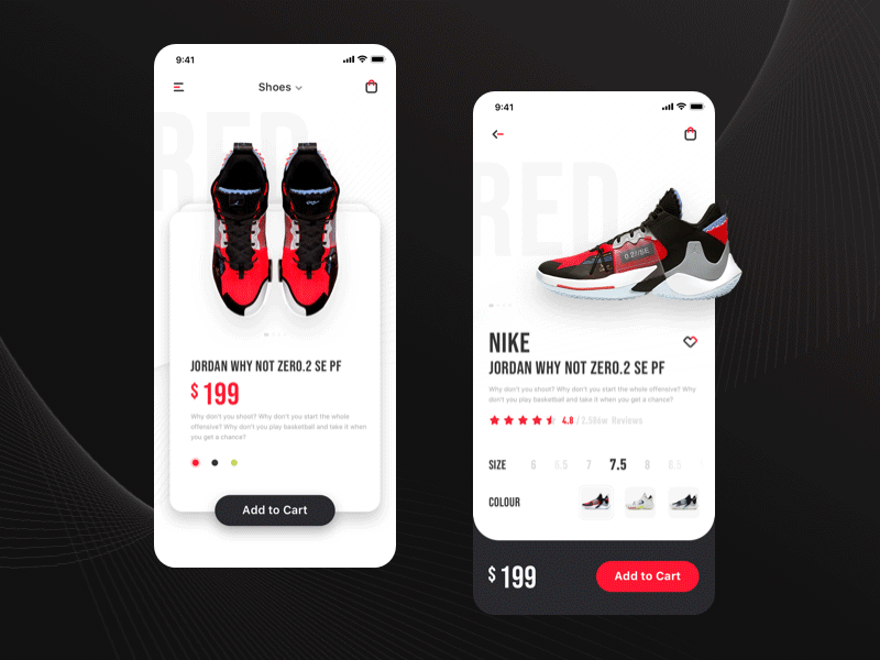 Sneakers Online Store app application clean design detail interface nike production shop store ui ux