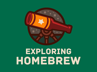 Exploring Homebrew beer beer bottle branding fundraiser home brewing homebrew icon identity logo telescope