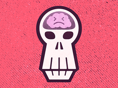Bad Brain brain cringe grain grunge illustration memory skull texture
