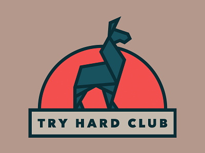 Try Hard Club logo brand branding illustration llama logo thick lines