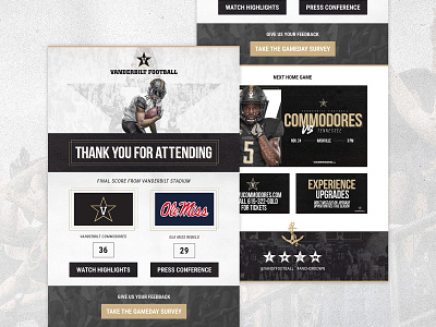 Vanderbilt Football american football email email campaign email design email marketing football responsive design responsive email sports sports graphics