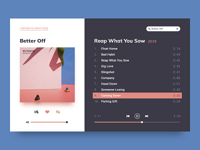 Daily UI :: 009 :: Music Player