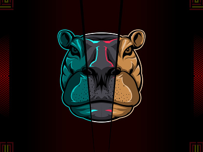 Hippo head vector