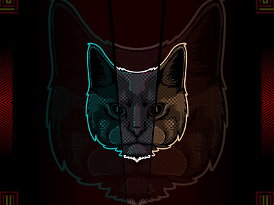 Maine coon cat head vector