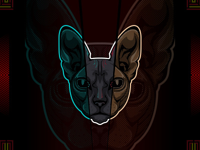 Sphynx cat head vetor