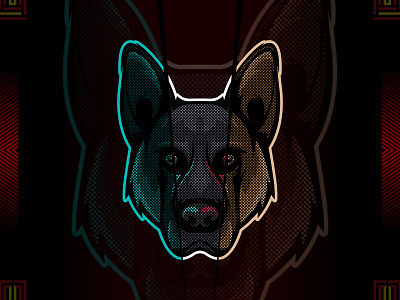 German shepherd head vector