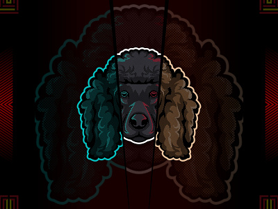 Poodle dog head vector