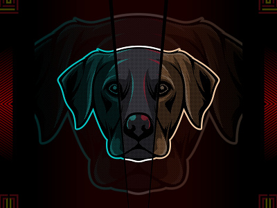 Labrador retrievers dog head vector