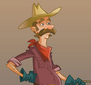 Cowboy animation cartoon character cowboy design flash illustration