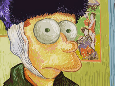 Fry Gogh digital painting flash fry illustration van gogh
