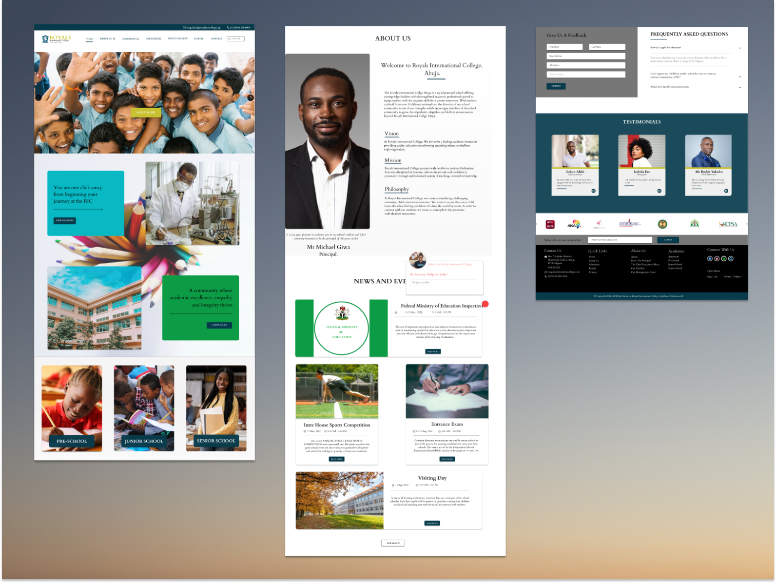 A secondary school website by AyoApara Oladipo on Dribbble