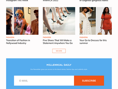 Millennial blog. A website concept