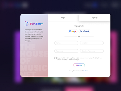 Sign Up Page UI graphic design ui