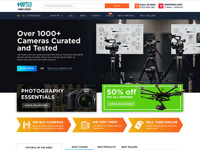 Hawaii Cameras Store eccomerce shopify webdesign