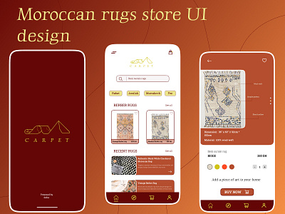 Moroccan rugs store UI design app design carpets design ecommerce figma graphic design logo logo design maroc morocco rugs shopping ui ui design user interface