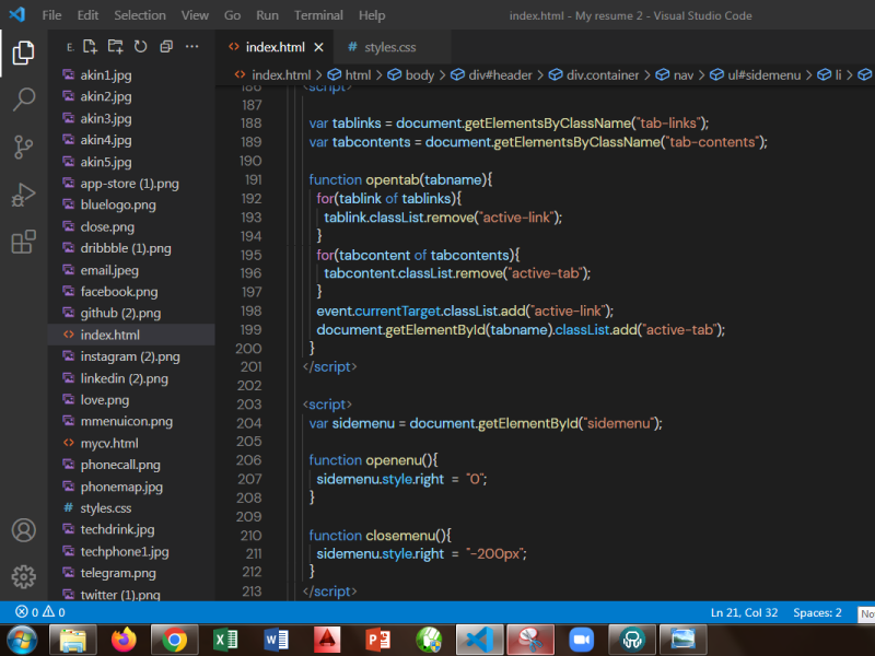 Another part of the source code by akintundefabiyi on Dribbble