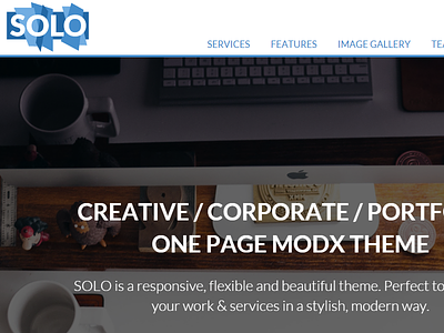 Creative / corporate / portfolio one page theme design modx theme