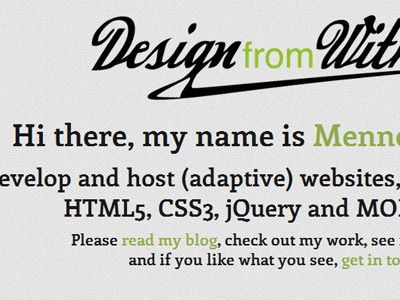 Designfromwithin Homepage