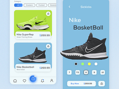 Sickicks - E-commerce Shoes App UI Design