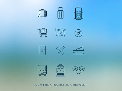 Travel icons set [Freebie]