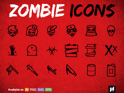 Zombie icons bio dead walkers weapon wire zombie