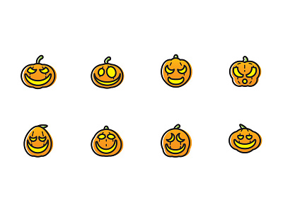 [WIP] Halloween icons - Pt.2 bold design ghost halloween icon line logo orange pumpkin sketch smile vector