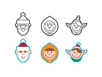 [WIP] Christmas Collection 2015 christmas color elf fest icon line mascot red santa style xmas