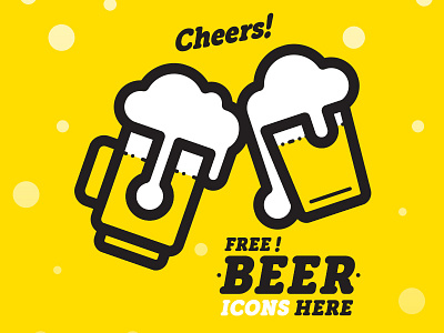 FREE Beer here! beer cheers download drink free glass icons vector yellow
