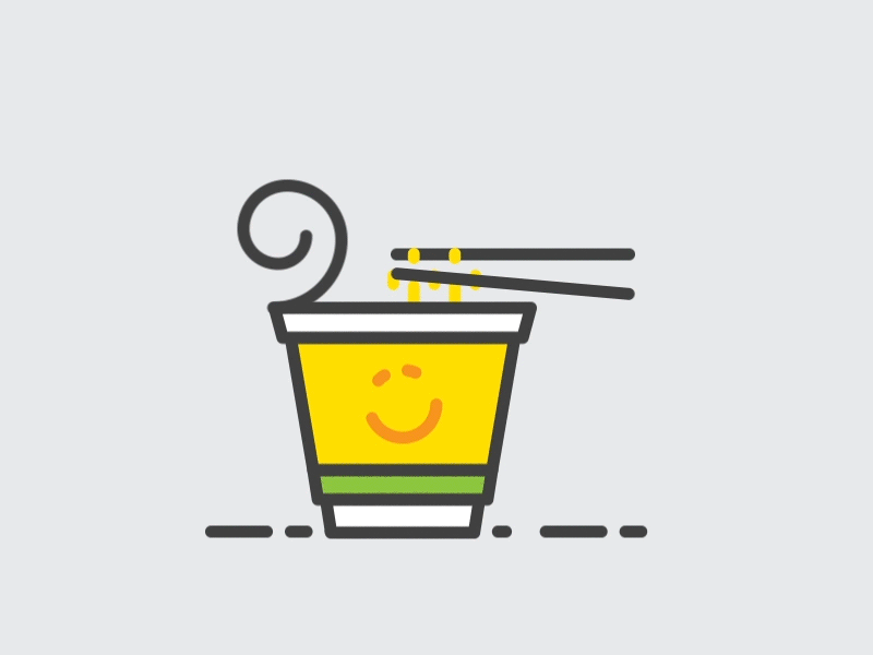 Cup Noodles animate cup food green icon noodles vector yellow